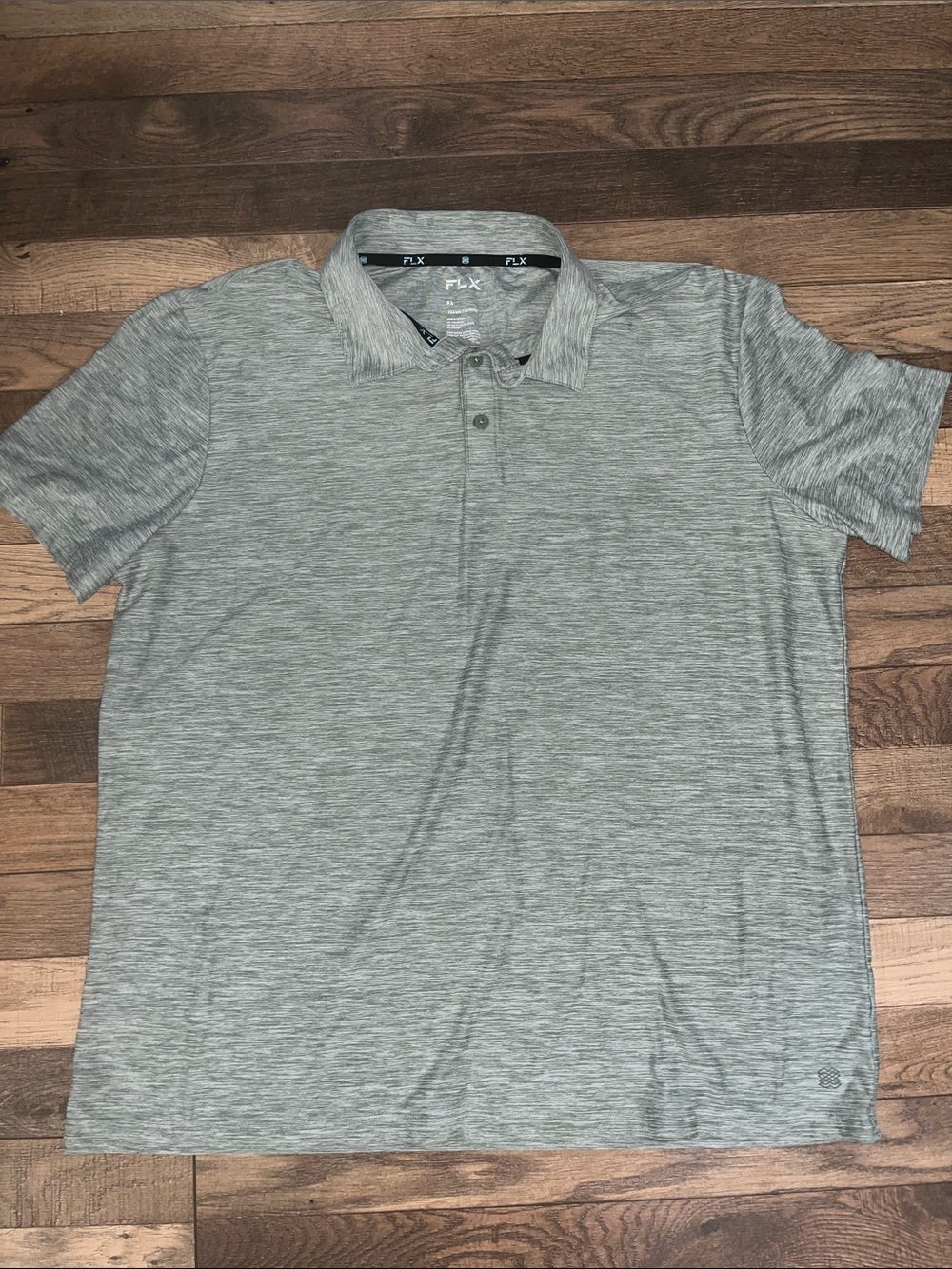 XL FLX Men's Heather Gray Performance Polo